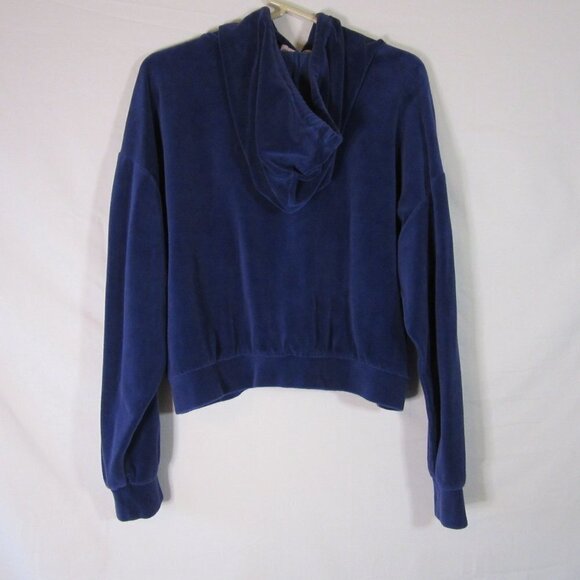 Juicy Couture Blue Velour Velvet Y2K Track Hoodie Spellout Sweatshirt - Picture 5 of 5
